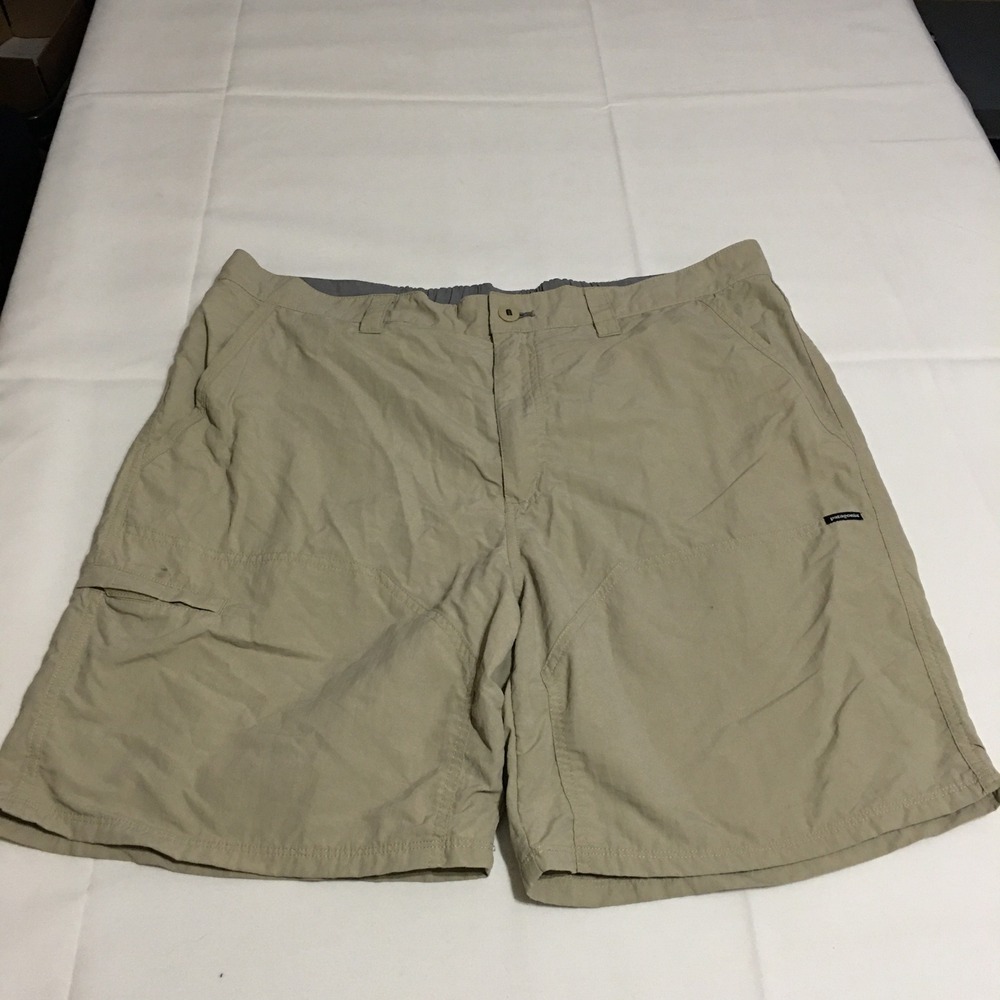 Patagonia Mens Hiking Shorts Size XL Tan Nylon Outdoor